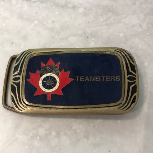teamsters Other - Teamsters vintage brass blue / red belt buckle.